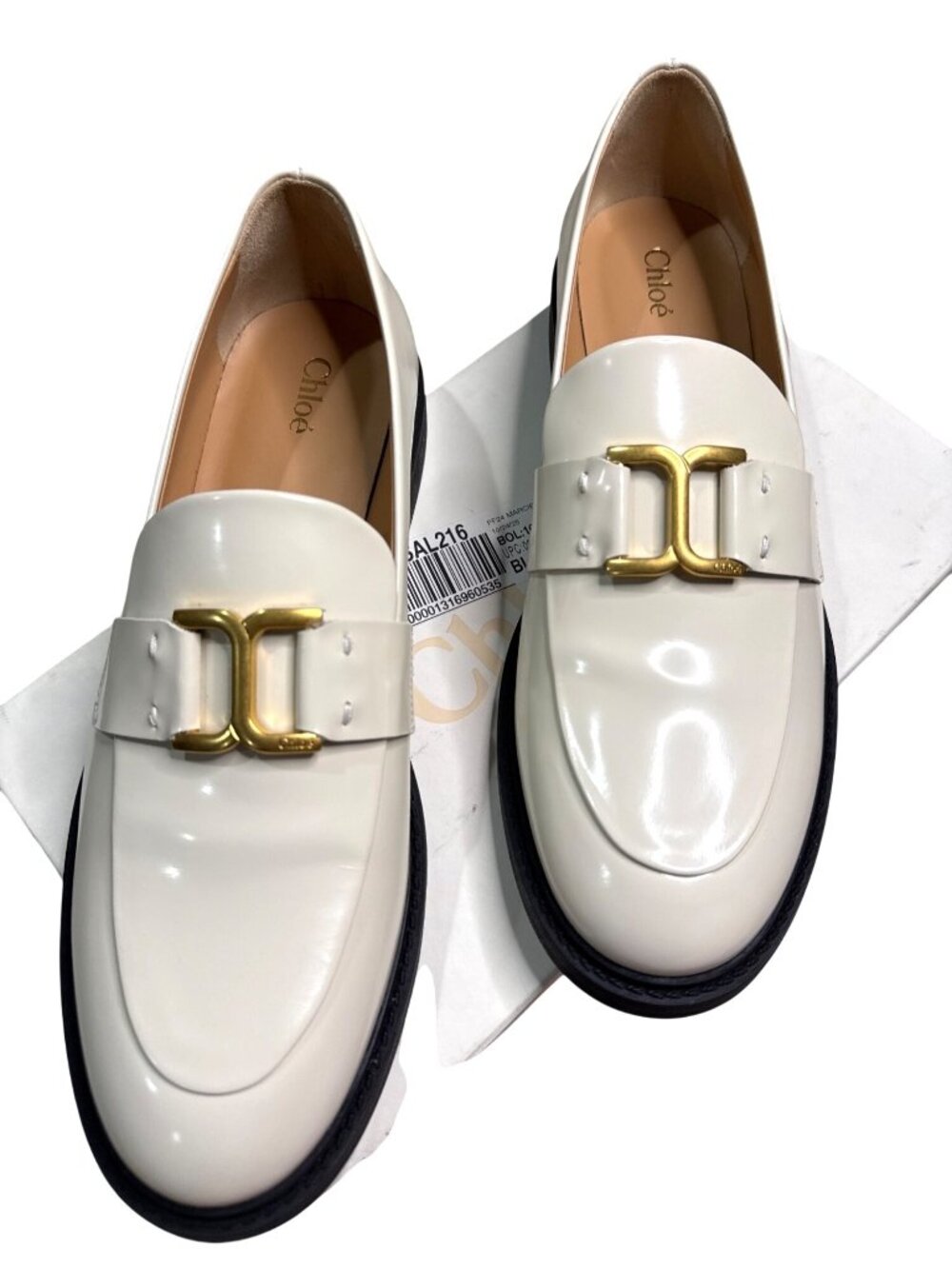 NWT Chloe Marcie Leather Loafer Eggshell W 11 US 41 EU Quiet Luxury MSRP $875